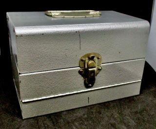 Vintage Excelsior Industrial Gray Metal 35mm 8mm Film Reel Storage Box File Usa