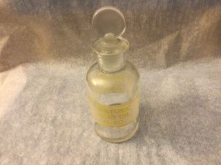 Vintage Pyrex Sulfuric Acid Dil.  Bottle Jar H2so4 With Glass Stopper