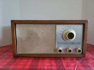 Vintage Klh Model Twenty One 21 Fm Table Radio Walnut Cabinet