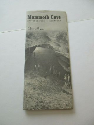 Vintage 1960 Mammoth Cave National Park Kentucky Travel Brochure Map Booklet - Br1