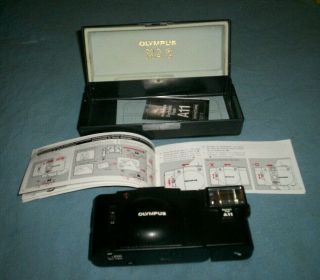 Vintage Olympus Xa2 35mm Camera With Electronic Flash A11 Case And Instructions