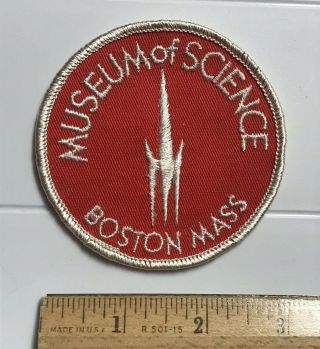 Museum Of Science Boston Mass.  Ma Red White Round Embroidered Souvenir Patch