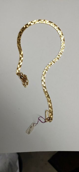 Vintage Trifari Gold Tone Necklace Link Design Adjustable Length