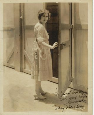Silent Era Leading Actress May Mc Avoy Autographed Vintage Studio Fashion Photo.