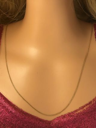 Vintage 14k Yellow Gold 1mm Cuban Link Style 18 " Necklace Jl 121220hd@