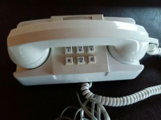Vintage Gte Ae Push Button White Wall Telephone -