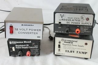 4 Vintage Ham Cb Radio Regulated Power Supply Converter Archer Vanco Pyramid