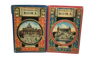 Vintage Ricordo Di Roma Parte 1&2 Foldout Postcard Travel Photography Booklets