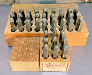 Young Bros.  - Vintage - 3/16 " - Steel Letter & Number Die Stamps - Punch Stamps