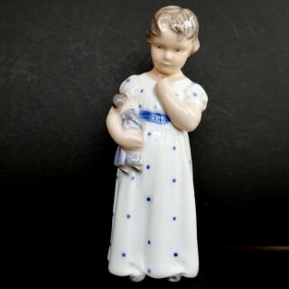 Royal Copenhagen Figurine Girl With Doll 3539 Porcelain Denmark Vintage