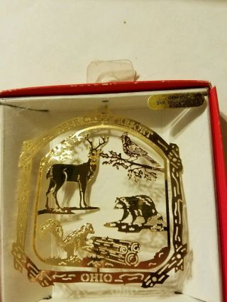 Deer Creek Resort Ohio 24k Gold Finish Brass Ornament