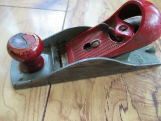 Vintage Stanley Victor Block Plane With Wood Handle Made In Usa
