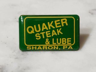 Vintage Quaker Steak Lube Sharon Pa Brass Enamel Employee Pin