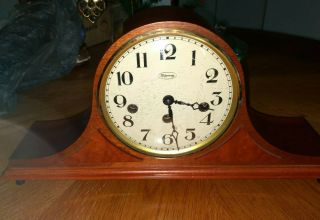 Vintage Ridgeway Mantle Clock Franz Hermle 340 - 020 Westminter 5 Chimes With Key