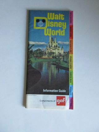 Vintage 1972 Walt Disney World Information Guide Compliments Of Gaf