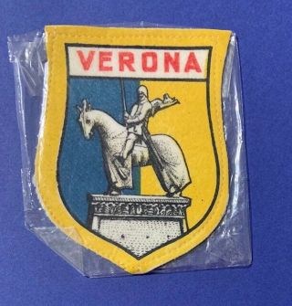 Vintage Verona Silk Screen Patch Travel Italy Europe 489s