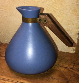 Vintage Arts And Crafts Pottery Carafe Catalina California Blue Matte 2