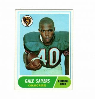 Vintage 1968 Topps Football 75 Gale Sayers Exceptional Chicago Bears Hof