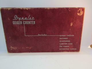 Dynalec Geiger Counter Model A Vintage Box Size 9x6” For Display The