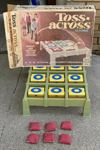 Vintage Toss Across Game Ideal 1976 Box 6 Bags 4 Legs Kids Outside