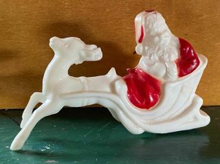 Vintage Irwin Hard Plastic Santa Reindeer Sleigh (674)