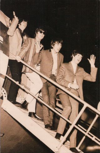 Vintage Postcard - C1a " Beatles Arrive At Las Vegas Convention Center 1964 " 4 " X6 "