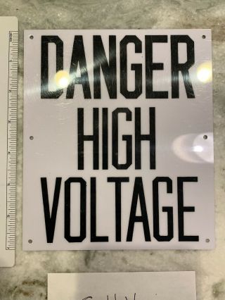 Danger High Voltage Sign Plastic,  Believe It Is Vintage,  7” By 6” — Chv