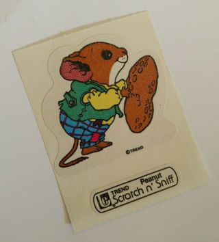 Vintage 80s Sticker Scratch Sniff Trend Mouse Peanut Scented