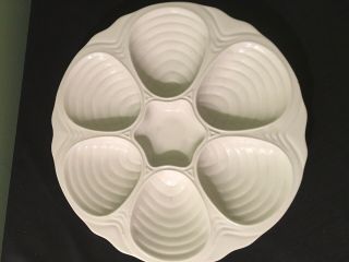 Hall U.  S.  A.  Vintage Oyster/clam Plates (2) 10.  75 Inch