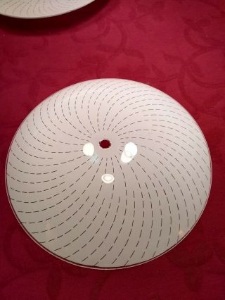 Vintage Mid Century Frosted Round Glass Ceiling Light Cover 12 " Lamp Shade (2)