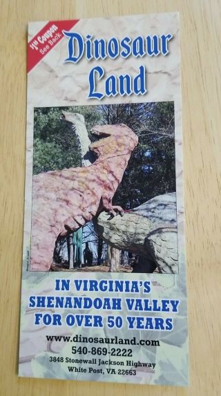 Dinosaur Land Flyer Virginia Shenandoah Valley White Post Stonewall Jackson Hwy
