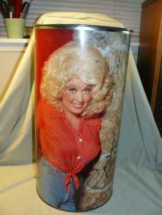 Vintage 1978 Dolly Parton Trash Can P&k Products