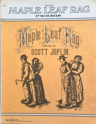 Maple Leaf Rag By Scott Joplin Vintage Sheet Music (1972) Piano Solo