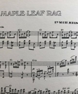 Maple Leaf Rag by Scott Joplin Vintage Sheet Music (1972) Piano Solo 2