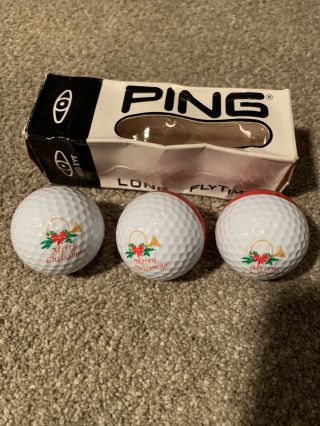 Vintage Merry Christmas Collector Ping Eye Golf Balls