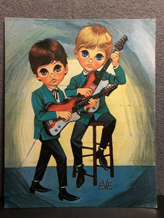 3 Vintage 60 ' s MOD Big Eyed Teen Go Go Boys Girls Prints by EVE Kitsch Retro 2