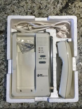 Vintage At&t Nomad 4000 Cordless Telephone 1985 Paging Intercom Complete