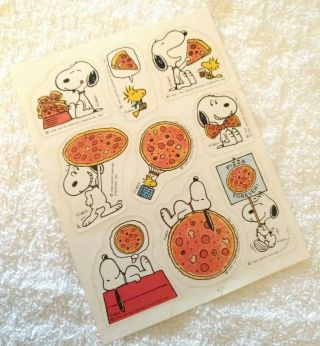 Vintage 80s Stickers Scratch Sniff Hallmark Snoopy Peanuts Woodstock Pizza