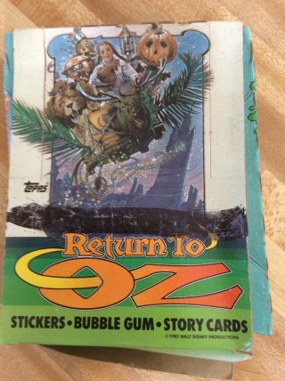 Vintage 1985 Topps Disney Return To Oz Wax Box Of 19 Packs,  79 Cards