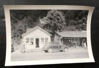 1940s Photo Of Cherokee Nc Post Office & Store W/ Police Car