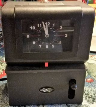 Vintage Lathem Model 2105 Mechanical Time Clock Recorder (with Key) Electric