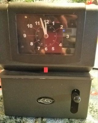 Vintage Lathem Model 2105 Mechanical Time Clock Recorder (With Key) Electric 2