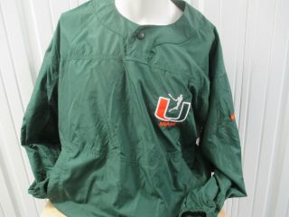 Vintage Nike Um Miami Hurricanes Baseball Team Issued Medium Sewn Pull - Over Grn