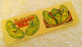 Vintage 80s Sticker Scratch Sniff Paper Art Dill Pickle Scented 1983
