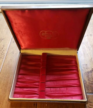 Vintage Lewis Rose & Co Sheffield England Wooden Cutlery Box Felt No Knives