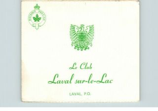 Vintage Scorecard Laval - Sur - Le - Lac,  Québec,  Canada