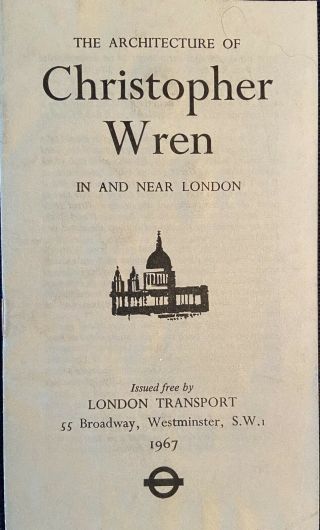 Vintage 1967 London Transport Architecture Of Christopher Wren London Map Church