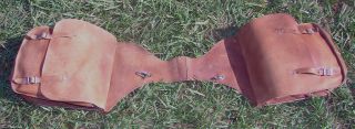 Vintage All Leather Cowboy Western Trail Ride Saddle Bags