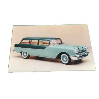 1956 Pontiac 860 Two - Door Station Wagon Vintage Car Dealer Postcard