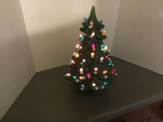 Vintage Ceramic 11 1/2” Lighted Christmas Tree